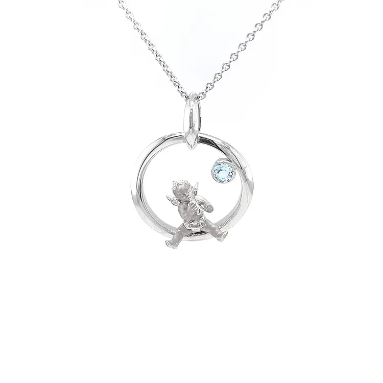 Mặt dây chuyền vàng Carrera y Carrera 'My Angel' với đá topaz