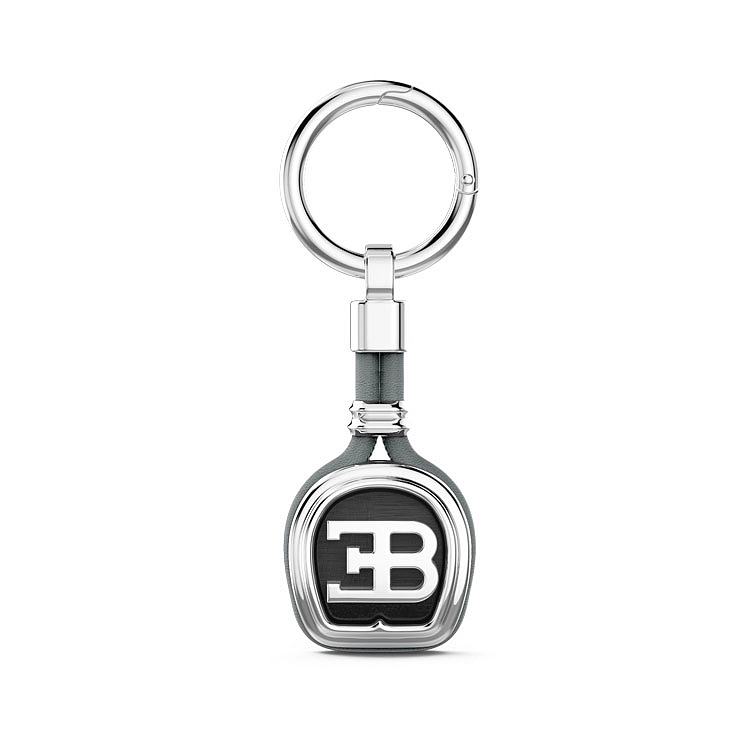Chìa khóa xe Bugatti bằng bạc Zancan với vòng đeo bằng da P002-GR