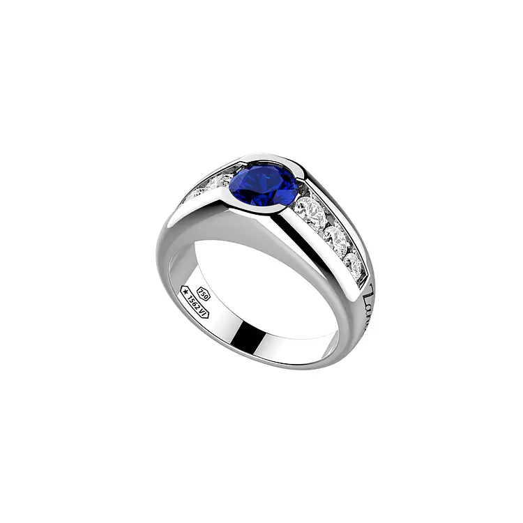 Nhẫn nam vàng Zancan đính sapphire