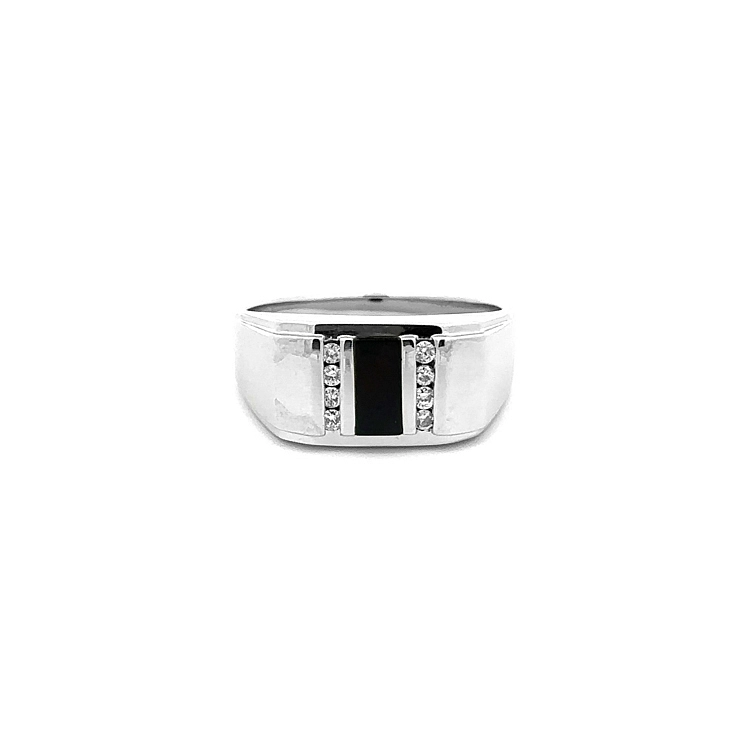 Nhẫn vàng đính ngọc onyx và kim cương
