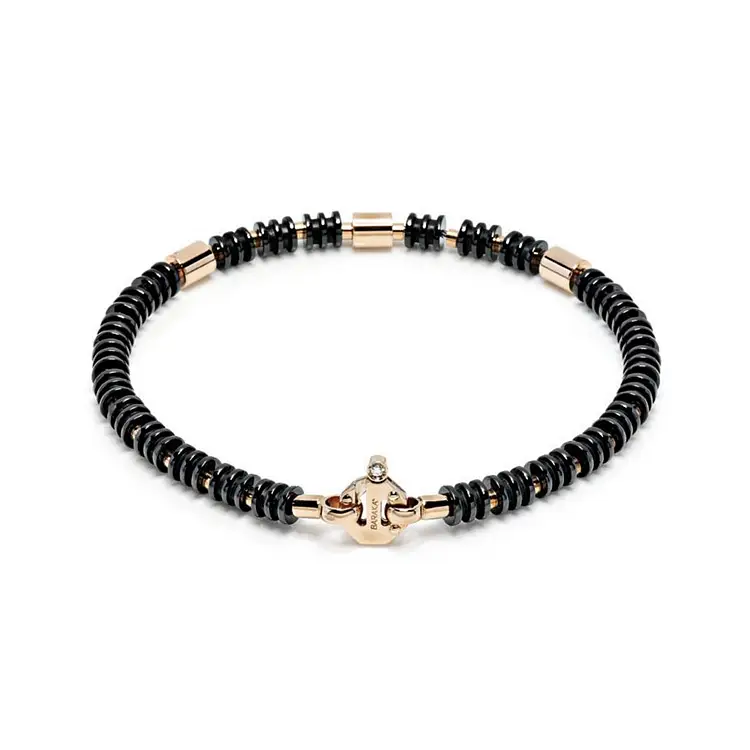 Vòng tay nam Baraka bằng vàng với gốm sứ BR215651