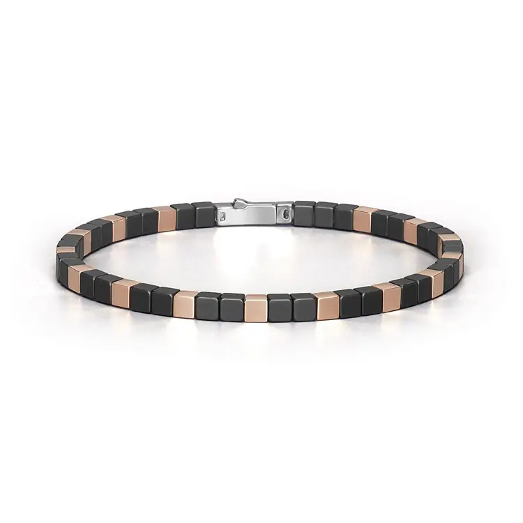 Vòng tay nam Baraka bằng vàng với gốm sứ BR351051