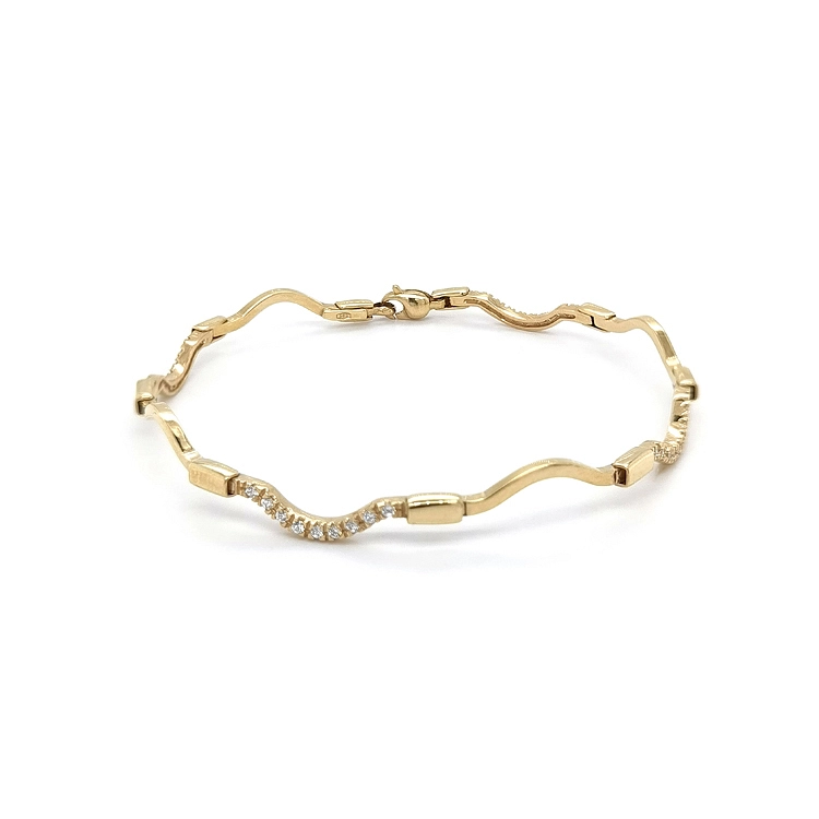Vòng tay nữ bằng vàng đính đá zircon