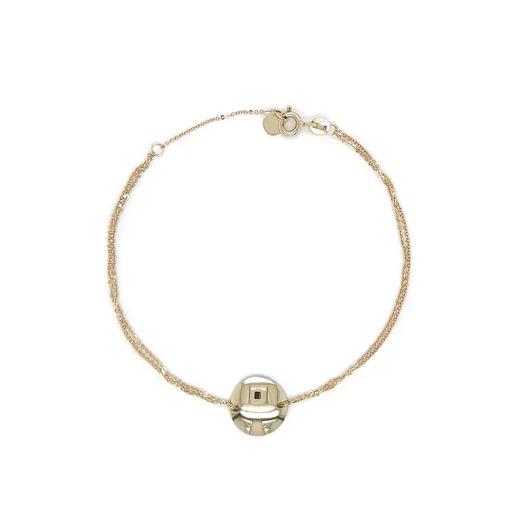 Vòng tay vàng với mặt tròn