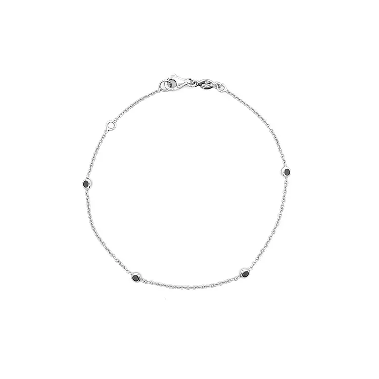 Vòng tay vàng đính đá đen