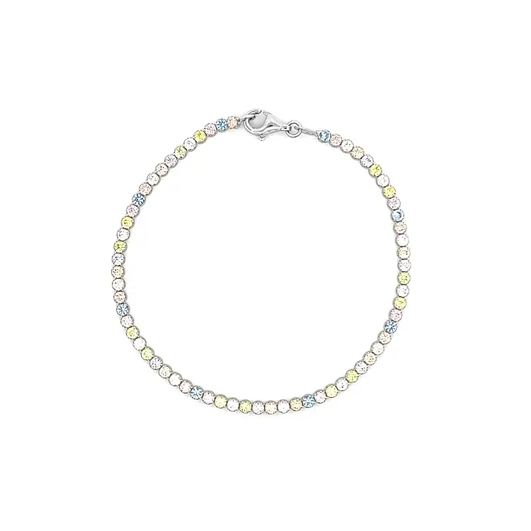 Vòng tay vàng đính đá màu