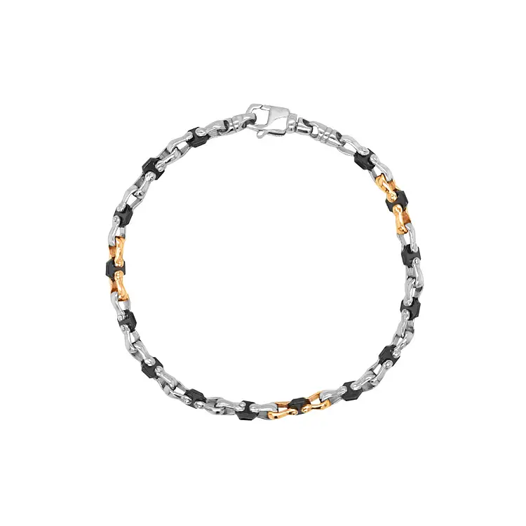 Vòng tay nam bằng vàng kết hợp với gốm sứ