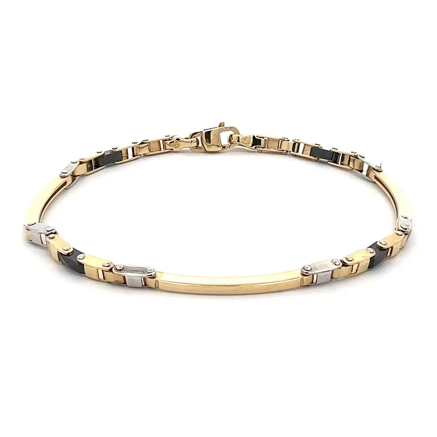 Vòng tay kết hợp gốm sứ và vàng