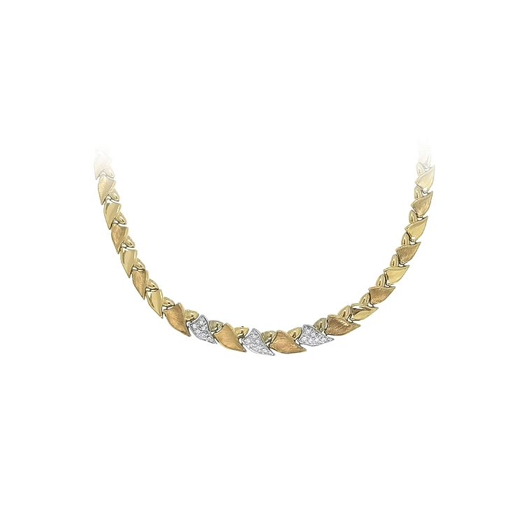 Vòng cổ nữ bằng vàng đính đá zircon
