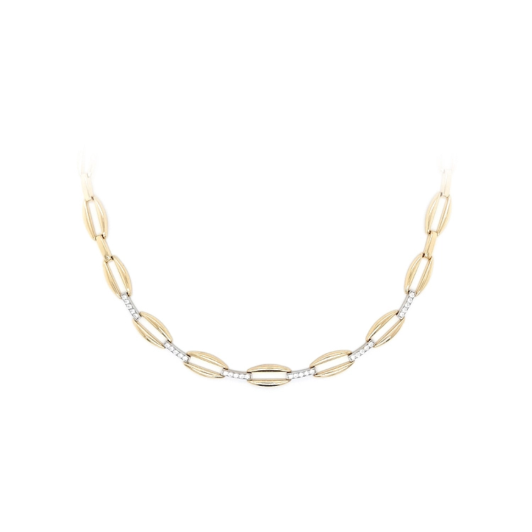 Vòng cổ nữ bằng vàng đính đá zircon
