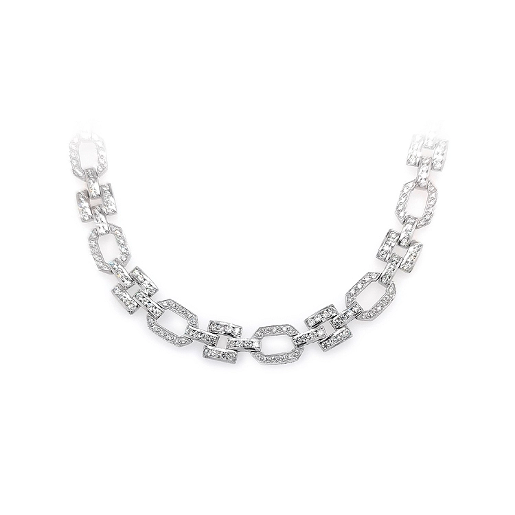 Vòng cổ vàng trắng cho nữ đính đá zircon