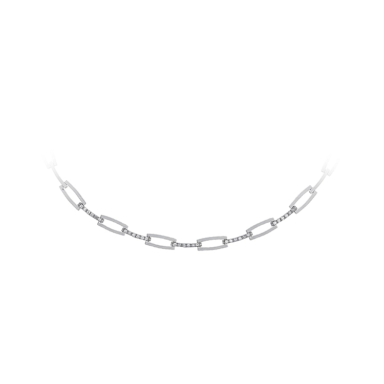 Vòng cổ vàng trắng cho nữ đính đá zircon