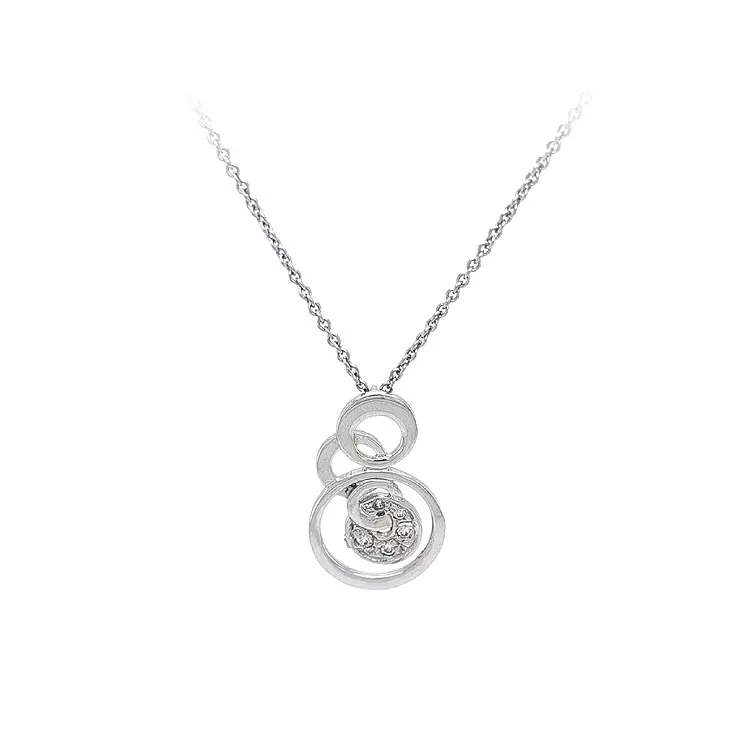 Vòng cổ với đá zircon trắng và vàng trắng