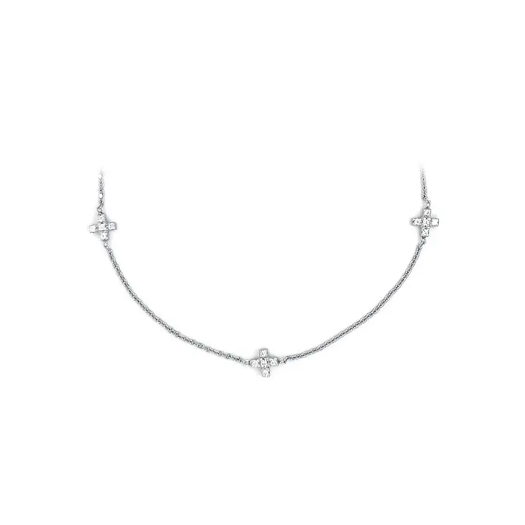 Vòng cổ thánh giá bằng vàng trắng cho nữ