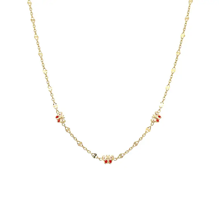 Vòng cổ em bé vàng với hình bướm