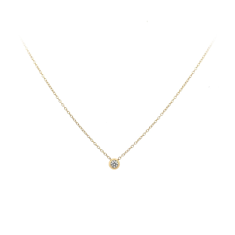 Vòng cổ kim cương vàng với đá zircon