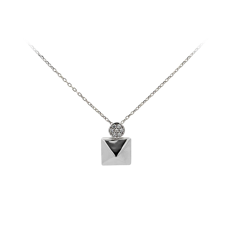 Vòng cổ với đá zircon trắng và vàng trắng