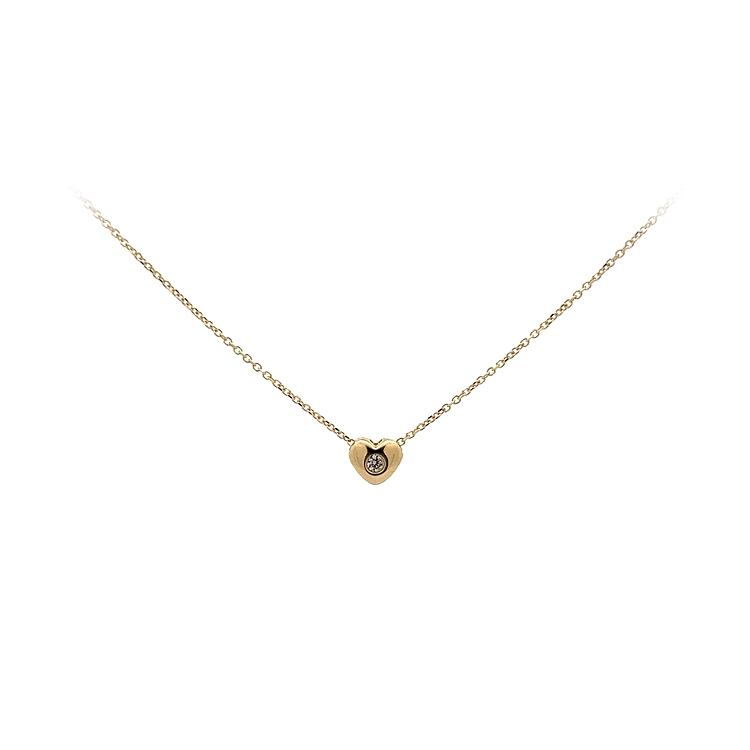 Vòng cổ hình trái tim vàng đính đá zircon