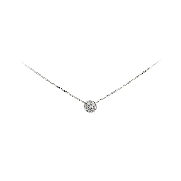 Vòng cổ với đá zircon trắng và vàng trắng