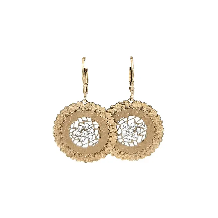 Vòng tai vàng đính đá zircon