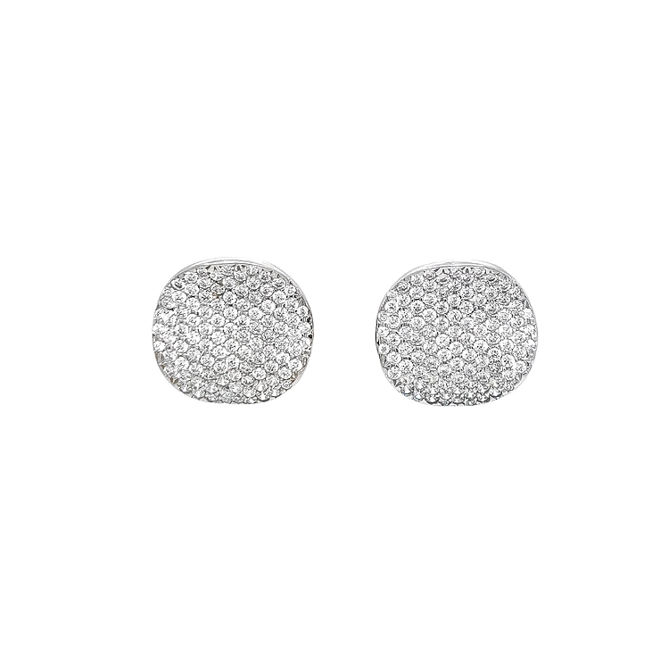 Khuyên tai bằng vàng trắng đính đá zircon trắng
