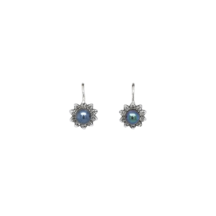 Bông tai ngọc trai đen và zircon