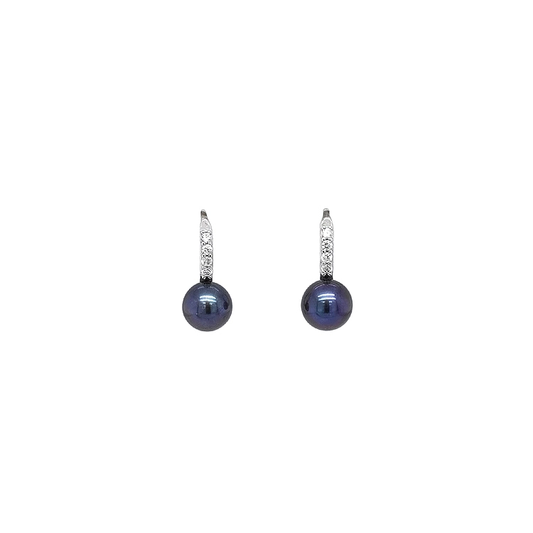 Bông tai ngọc trai đen và zircon