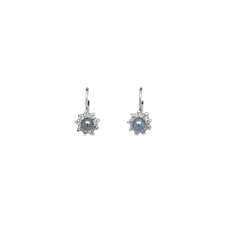 Bông tai ngọc trai đen và zircon