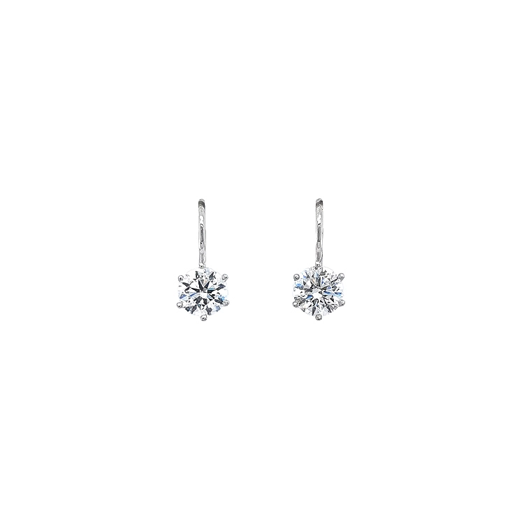 Khuyên tai bằng vàng trắng đính đá zircon trắng