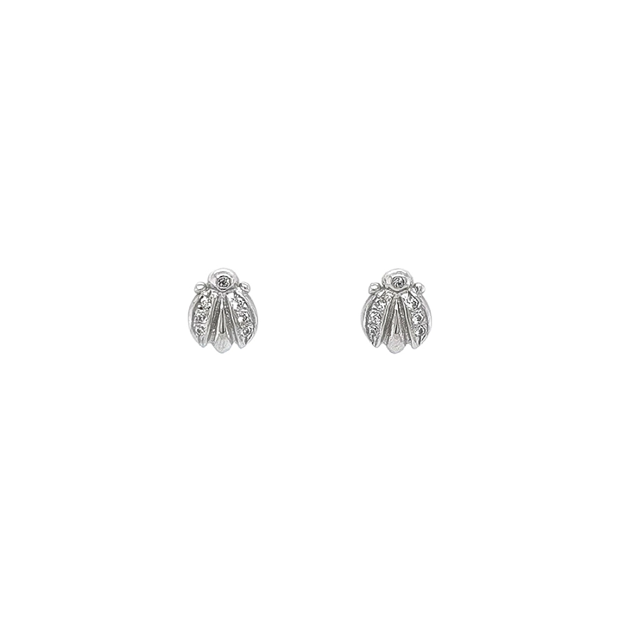 Vòng tai vàng trắng đính đá zircon lấp lánh