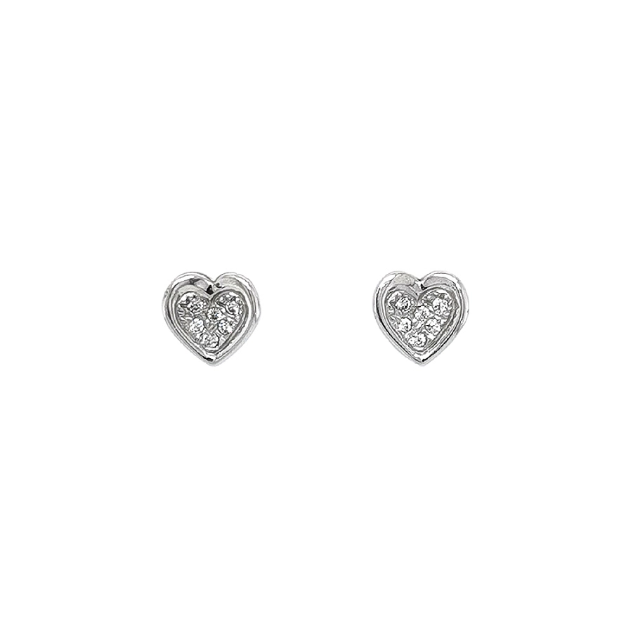 Khuyên tai Sdrce với đá zircon trắng vàng