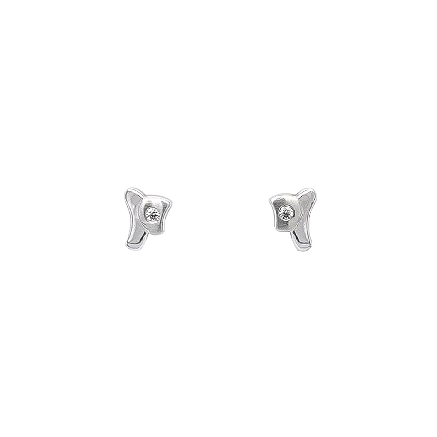 Khuyên tai bằng vàng trắng đính đá zircon trắng