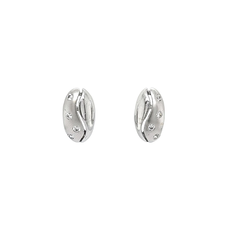 Khuyên tai bằng vàng trắng đính đá zircon trắng
