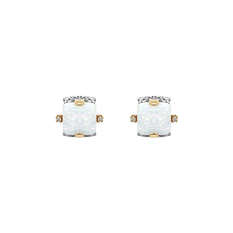 Vòng tai vàng đính ngọc opal và zircon