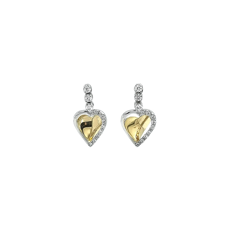Vòng cổ đeo tai hình trái tim đính đá zircon