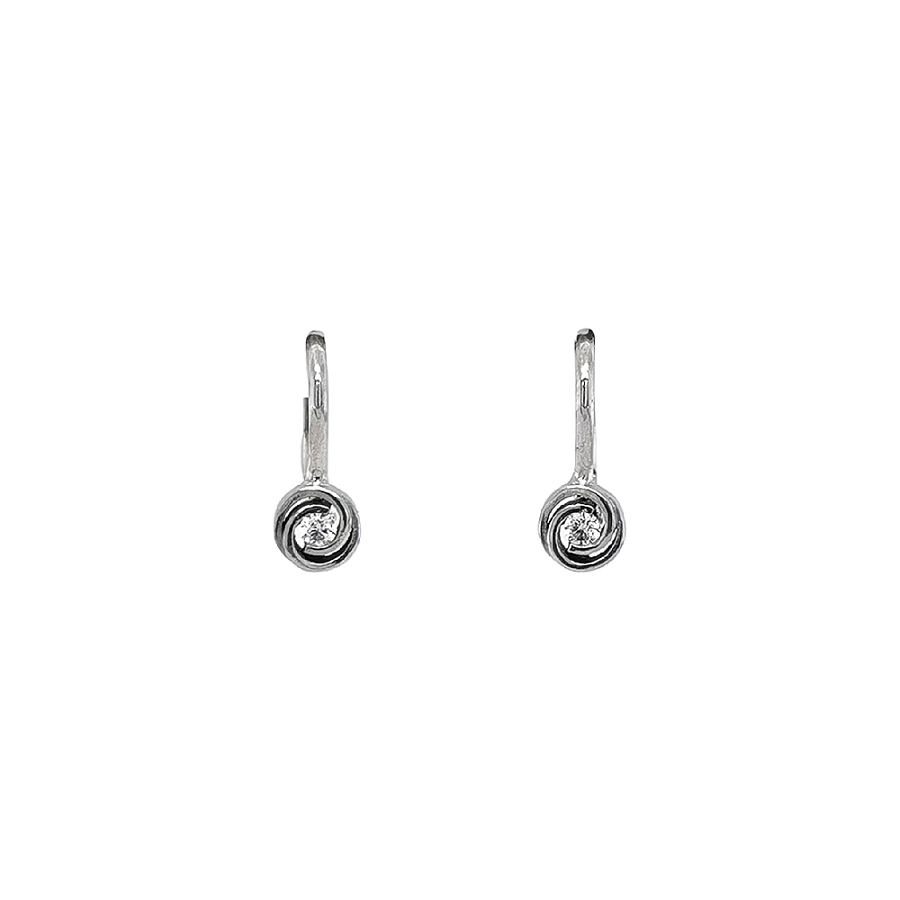 Hoa tai vàng trắng thanh lịch gắn zircon