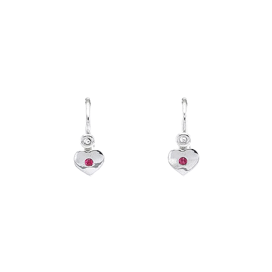Vòng tai cho trẻ em với ruby trắng vàng