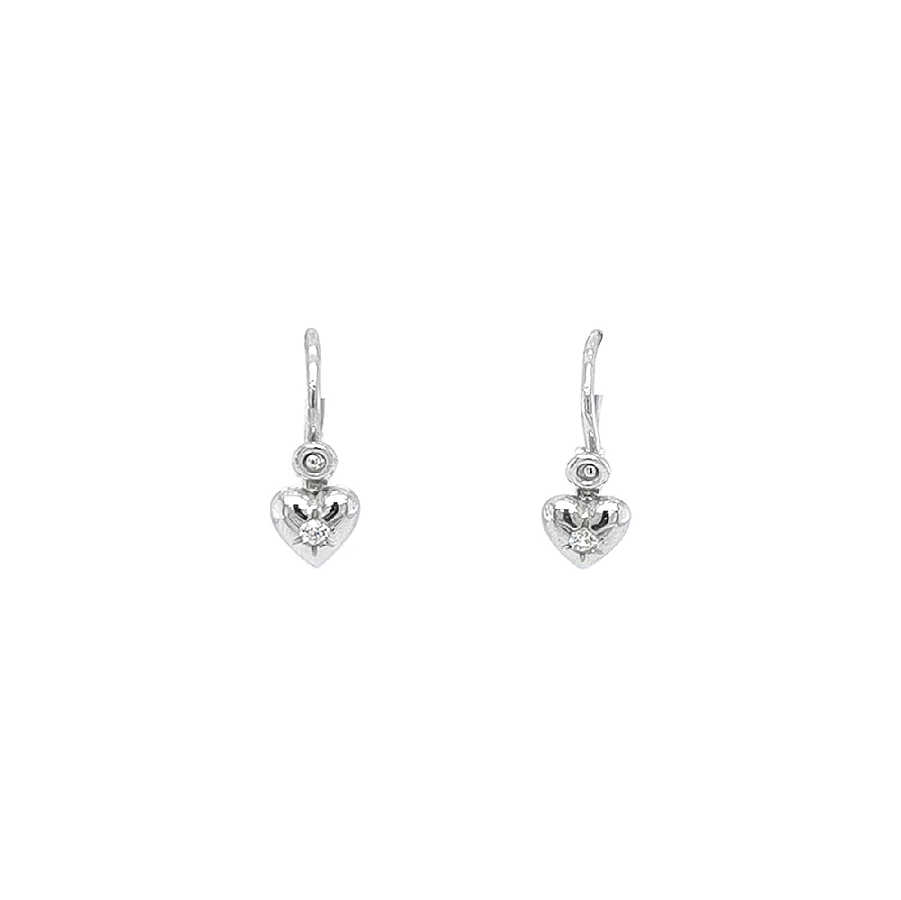 Khuyên tai hình trái tim cho trẻ em với đá zircon
