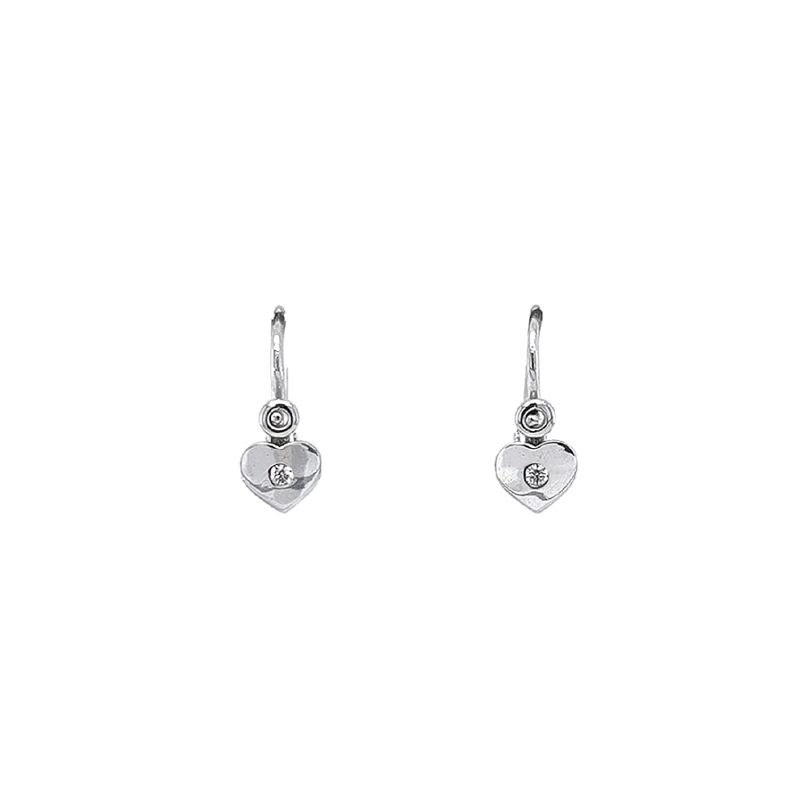 Khuyên tai hình trái tim cho trẻ em với đá zircon