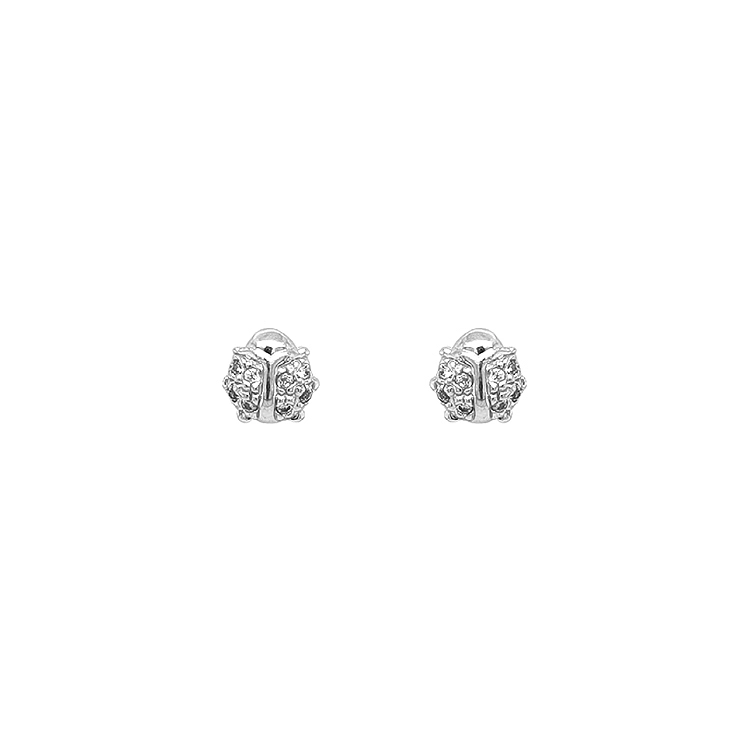 Vòng tai vàng hình bọ rùa đính đá zircon