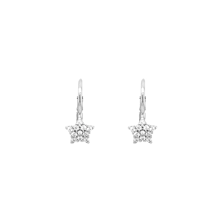 Vòng tai vàng hình sao biển đính đá zircon