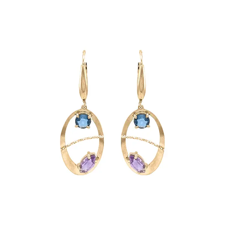 Vòng tai vàng đính đá zircon