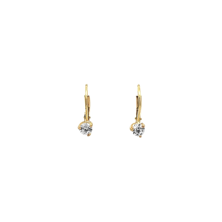 Vòng tai vàng đơn với đá zircon