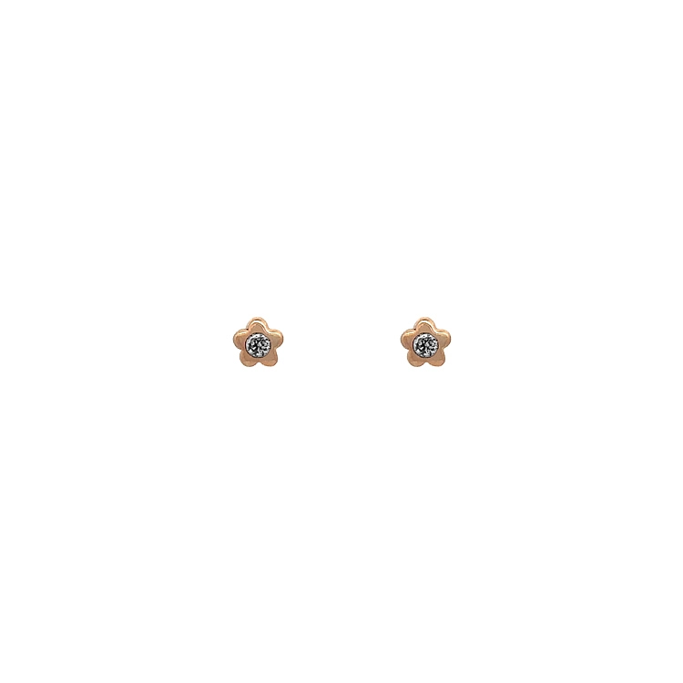 Vòng tai vàng Pecky hoa với đá zircon