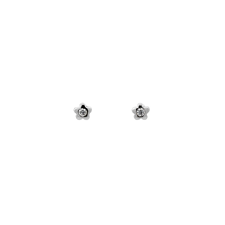 Khuyên tai hoa với đá zircon