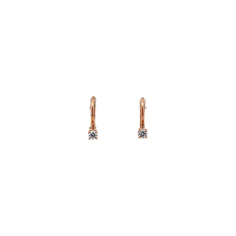Khuyên tai với đá zircon màu hồng vàng