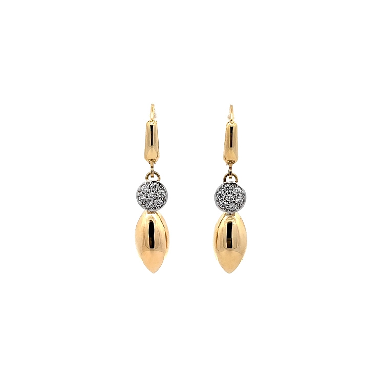 Vòng tai dạng chuỗi với đá zircon trong vàng