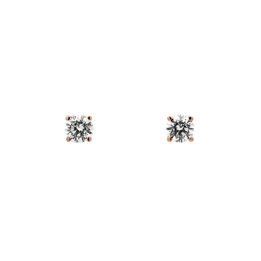 Khuyên tai đính đá zircon trong vàng hồng