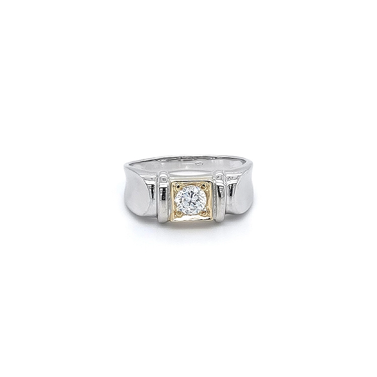 Nhẫn đính đá zircon làm từ vàng kết hợp