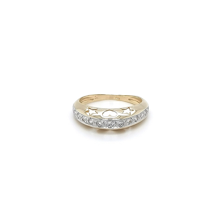 Nhẫn kết hợp vàng và zirconia